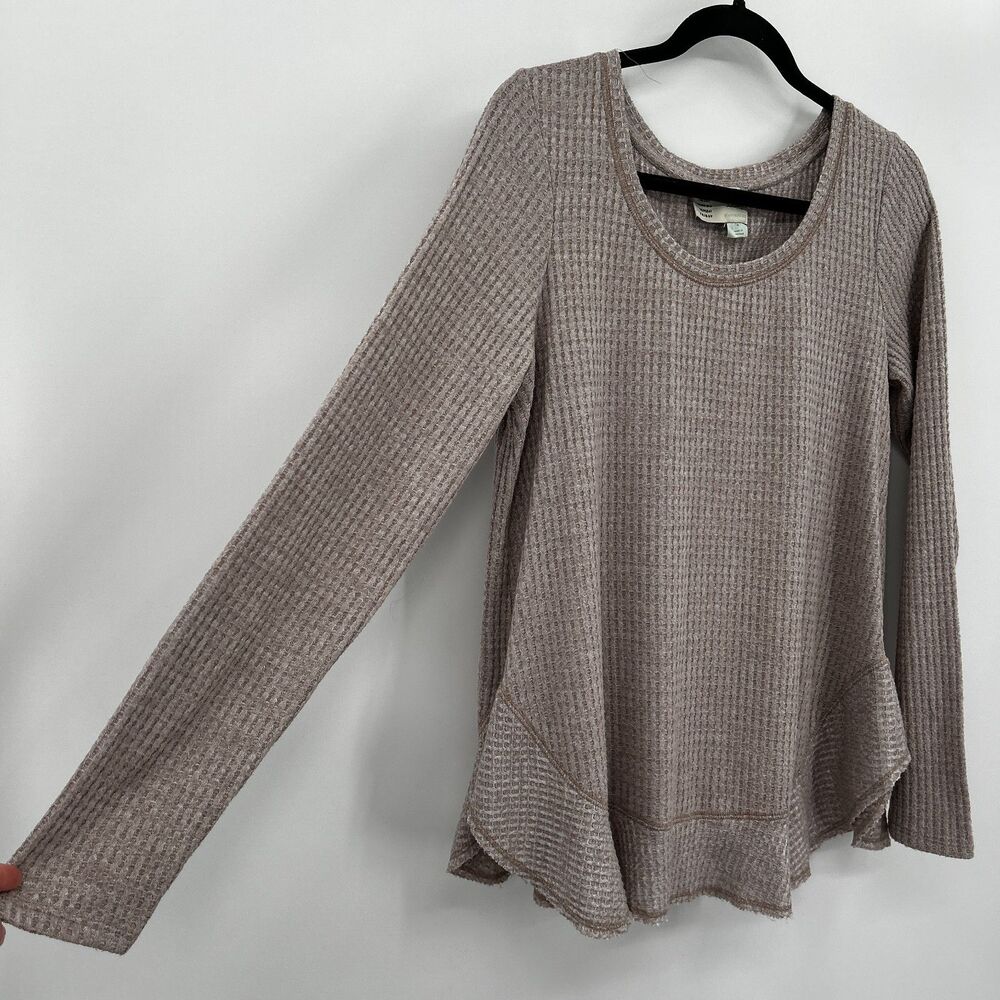 ANTHROPOLOGIE Saturday Sunday Waffle Knit Ruffle Cozy Jogger Lounge Set Medium - Picture 6 of 12